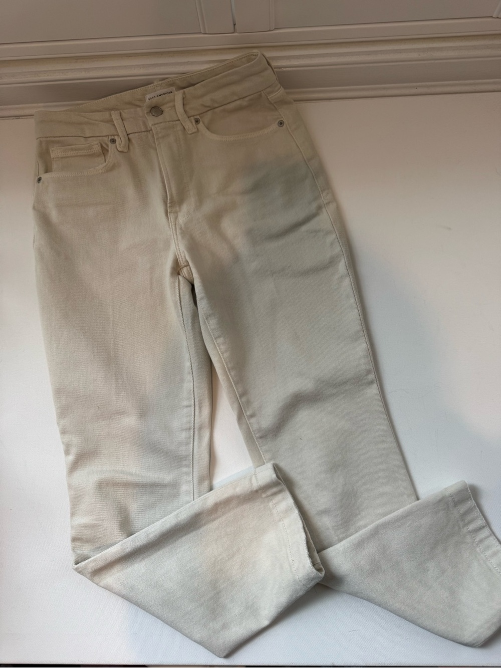Good American Women’s Off White Cream Denim Jeans Size 4 / 27